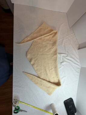 Egg Knitwear Wool Triangle Shawl/Scarf in Oatmeal